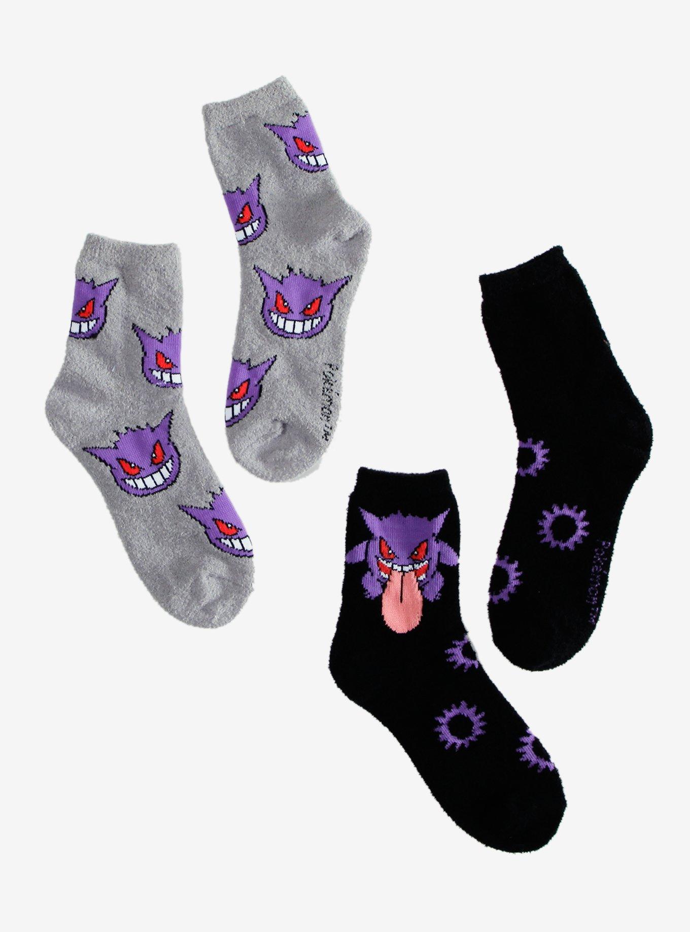 Pokemon Gengar Fuzzy Crew Sock Set, , hi-res