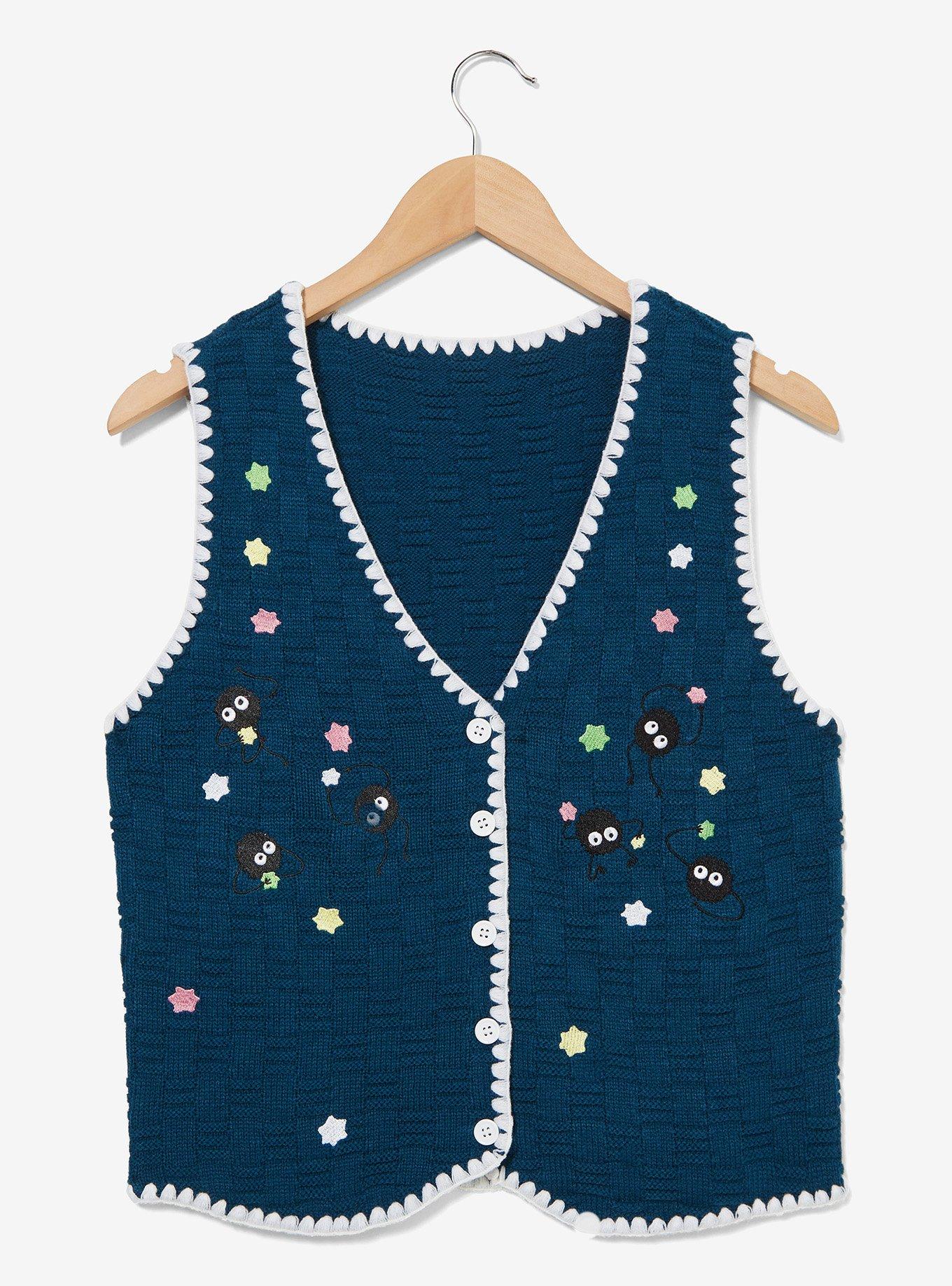 Studio Ghibli® Spirited Away Soot Sprites Embroidered Vest, BLUE  NAVY, hi-res