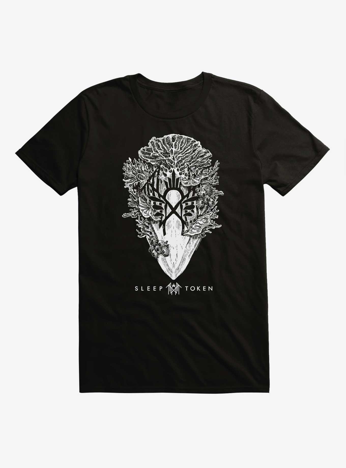 Sleep Token Coral Mask T-Shirt, BLACK, hi-res