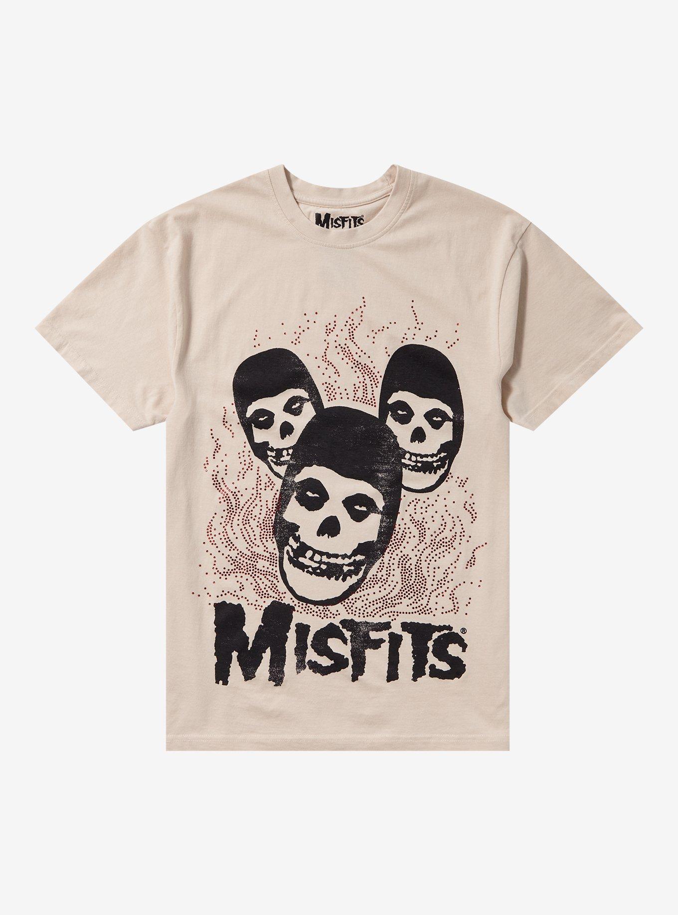 Misfits Red Rhinestone Boyfriend Fit Girls T-Shirt, NATURAL, hi-res