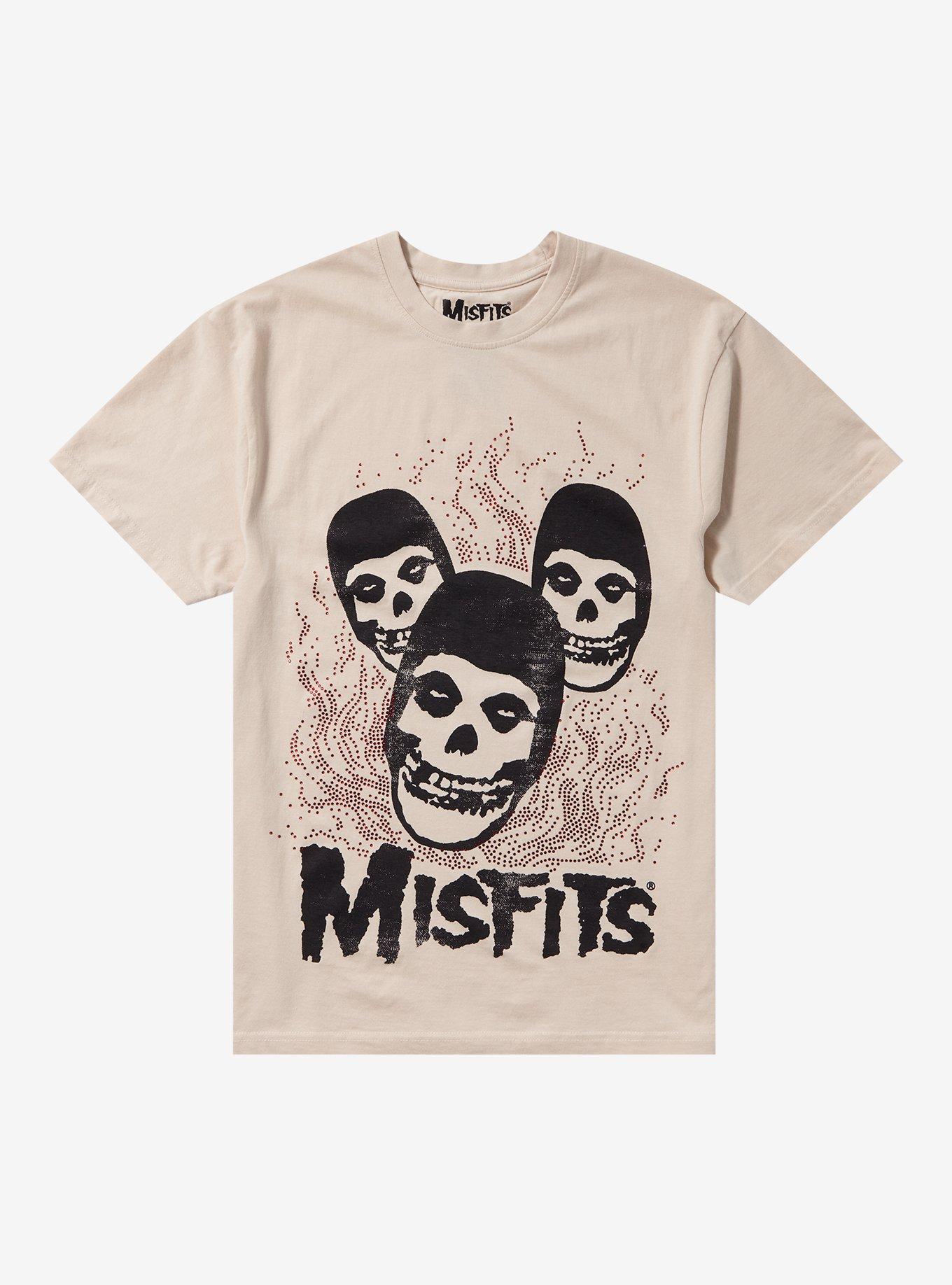 Misfits Red Rhinestone Boyfriend Fit Girls T-Shirt, , hi-res