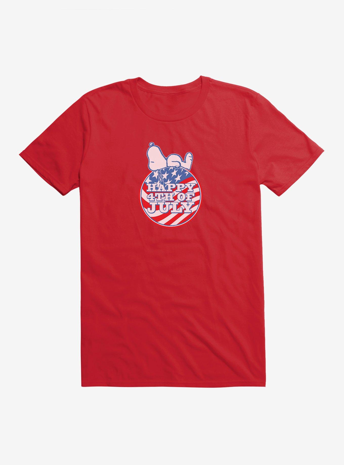 Peanuts Snoopy Happy 4th Of July T-Shirt, RED, hi-res