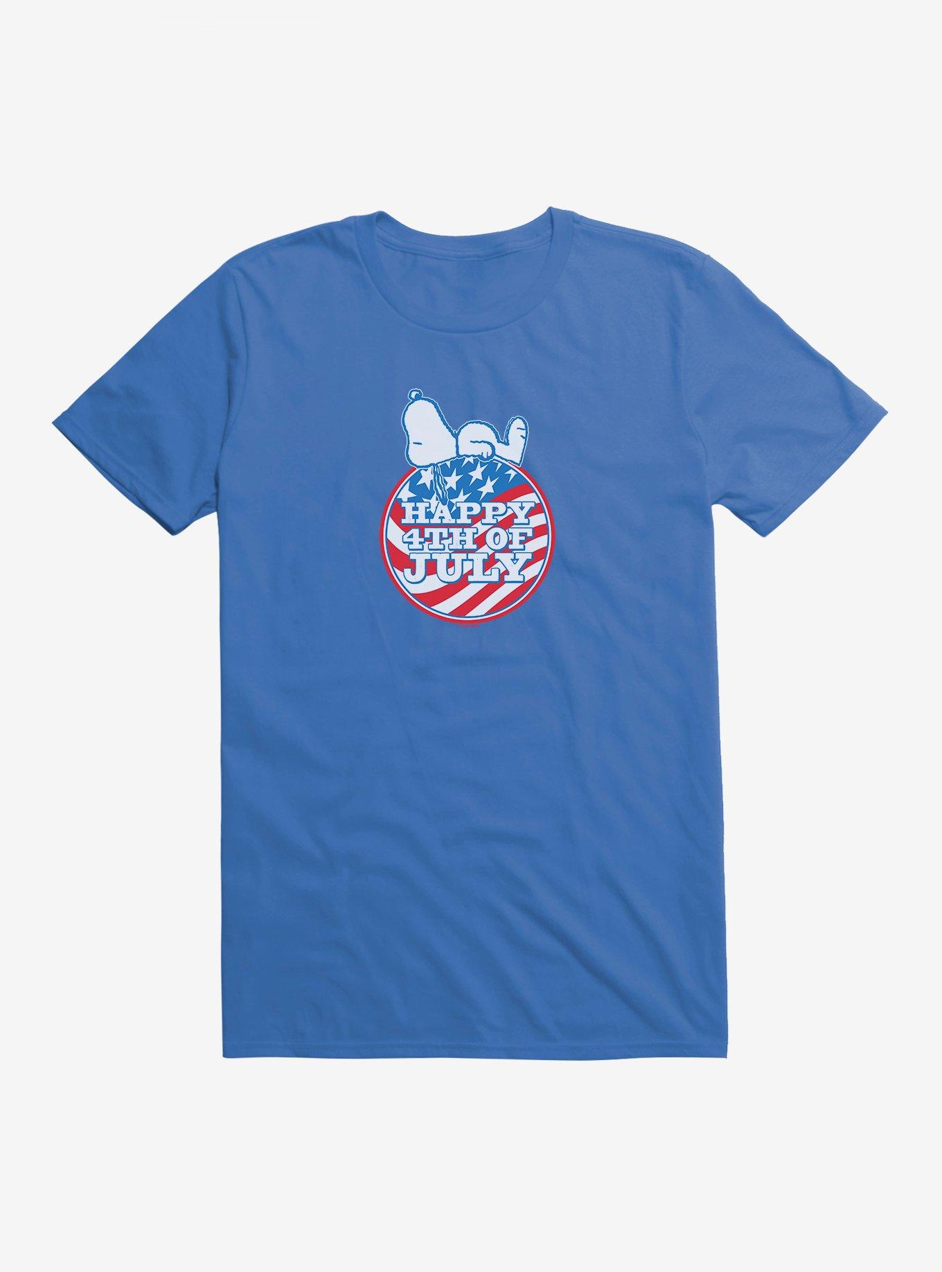 Peanuts Snoopy Happy 4th Of July T-Shirt, ROYAL, hi-res