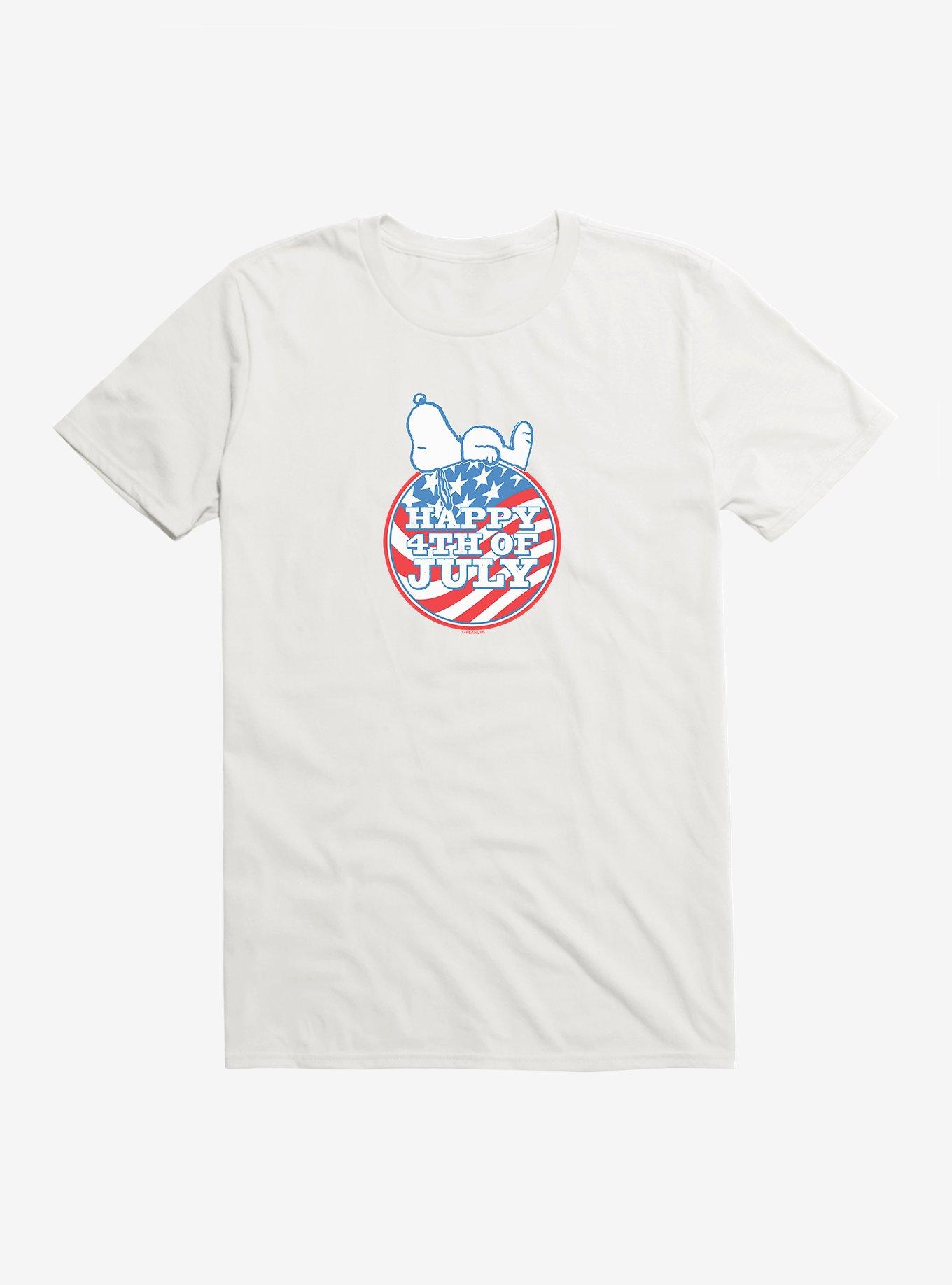 Peanuts Snoopy Happy 4th Of July T-Shirt, WHITE, hi-res