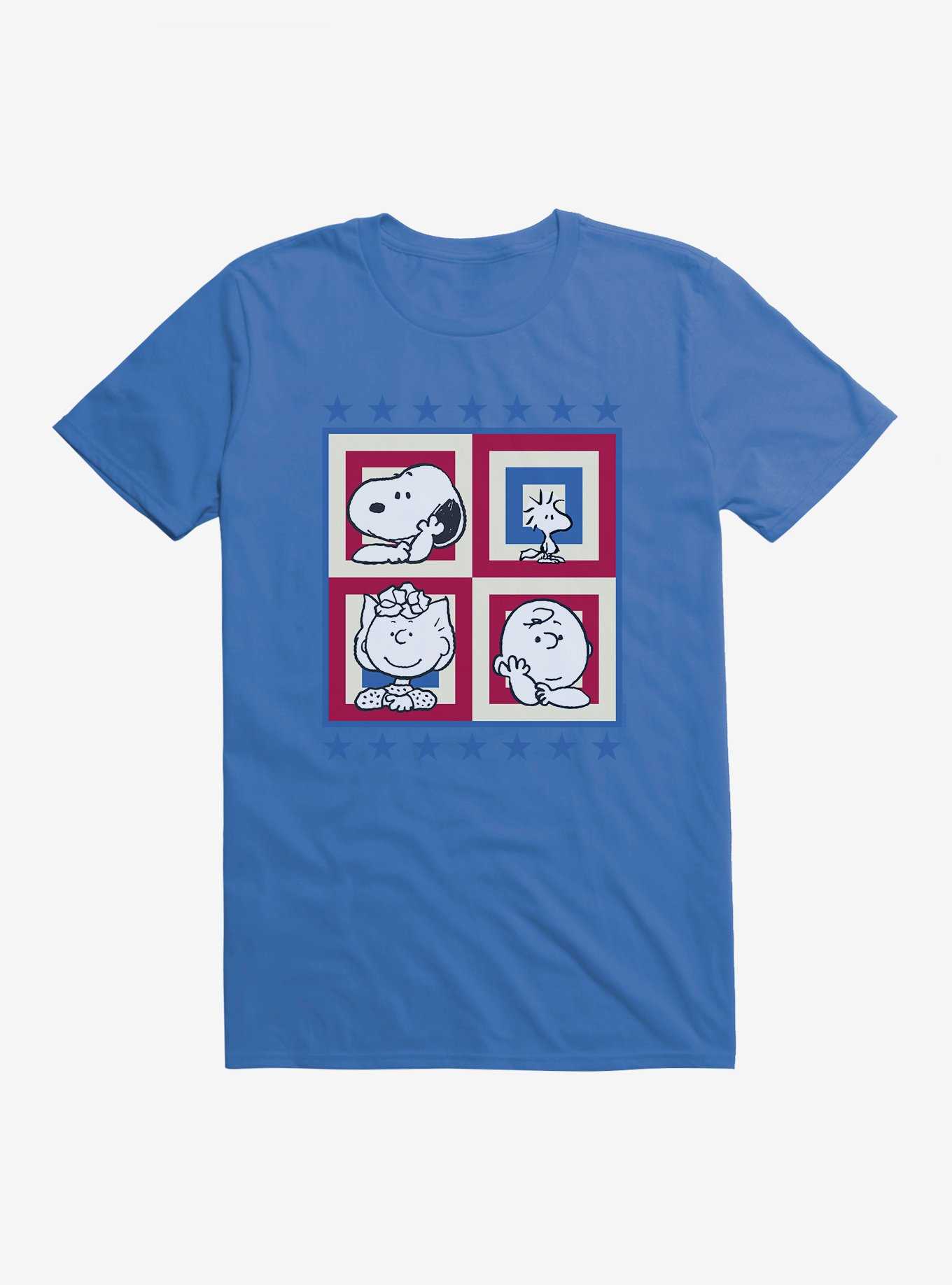 Peanuts Group Patriotic Squares T-Shirt, , hi-res