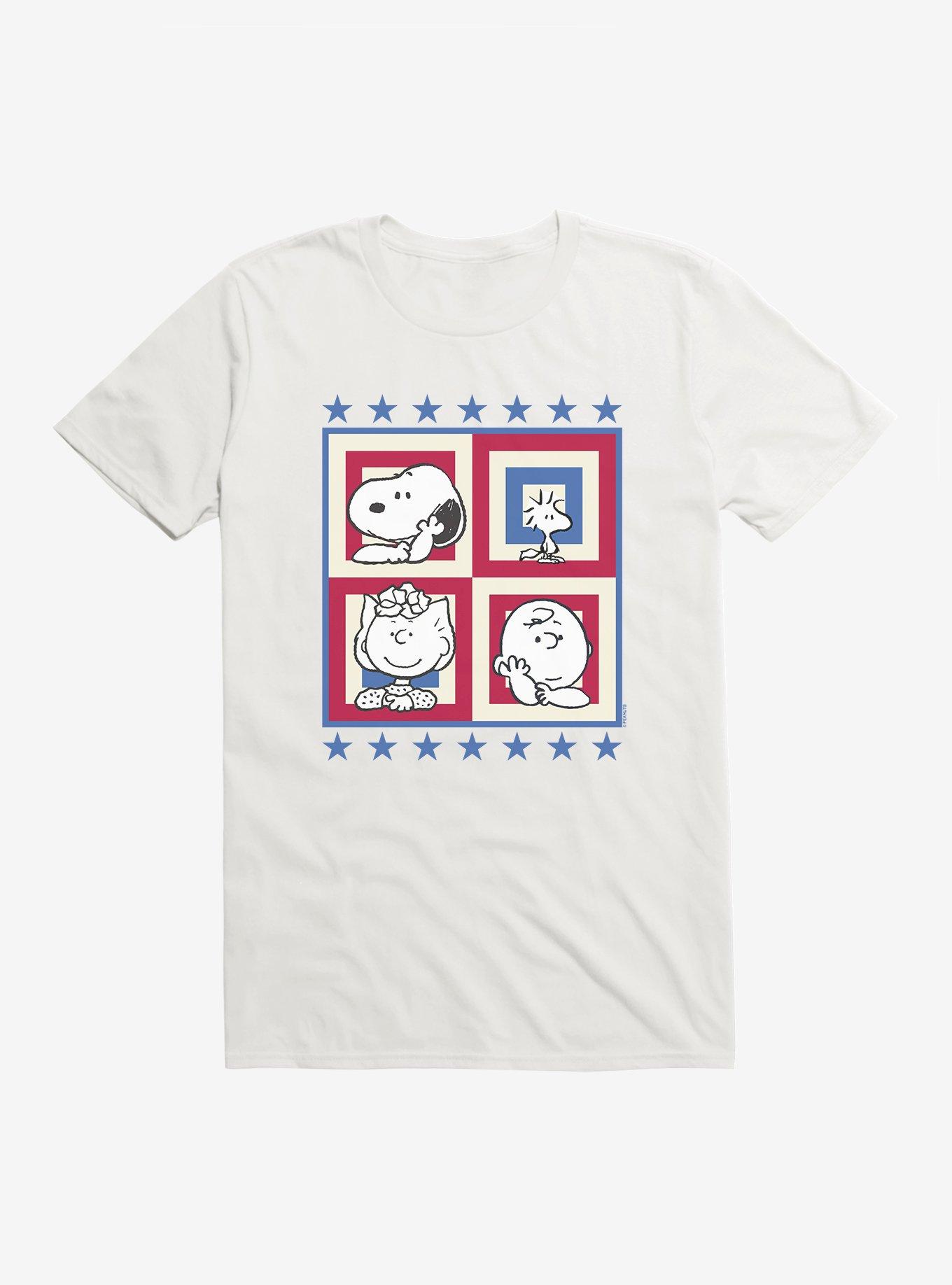 Peanuts Group Patriotic Squares T-Shirt, , hi-res