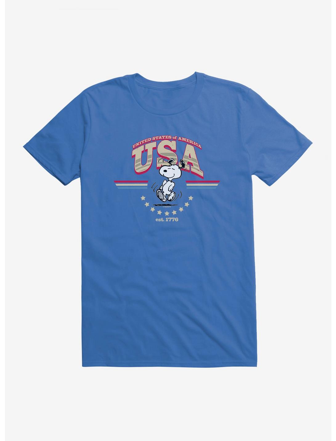 Peanuts Snoopy USA T-Shirt, ROYAL, hi-res