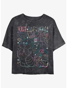 Disney Pixar Turning Red Meilin Panda Super Doodle Girls Mineral Wash Crop T-Shirt, , hi-res