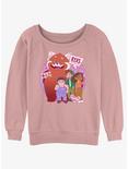 Disney Pixar Turning Red Panda Group Girls Slouchy Sweatshirt, DESERTPNK, hi-res