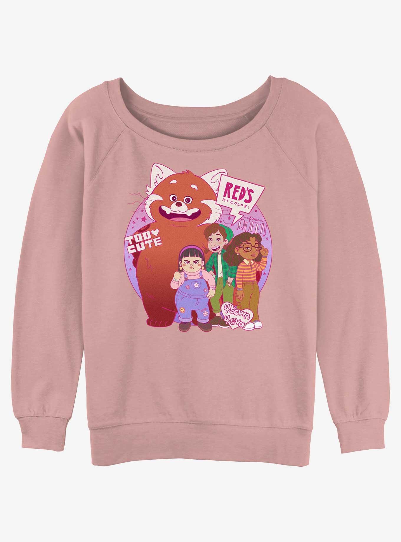 Disney Pixar Turning Red Panda Group Girls Slouchy Sweatshirt, , hi-res