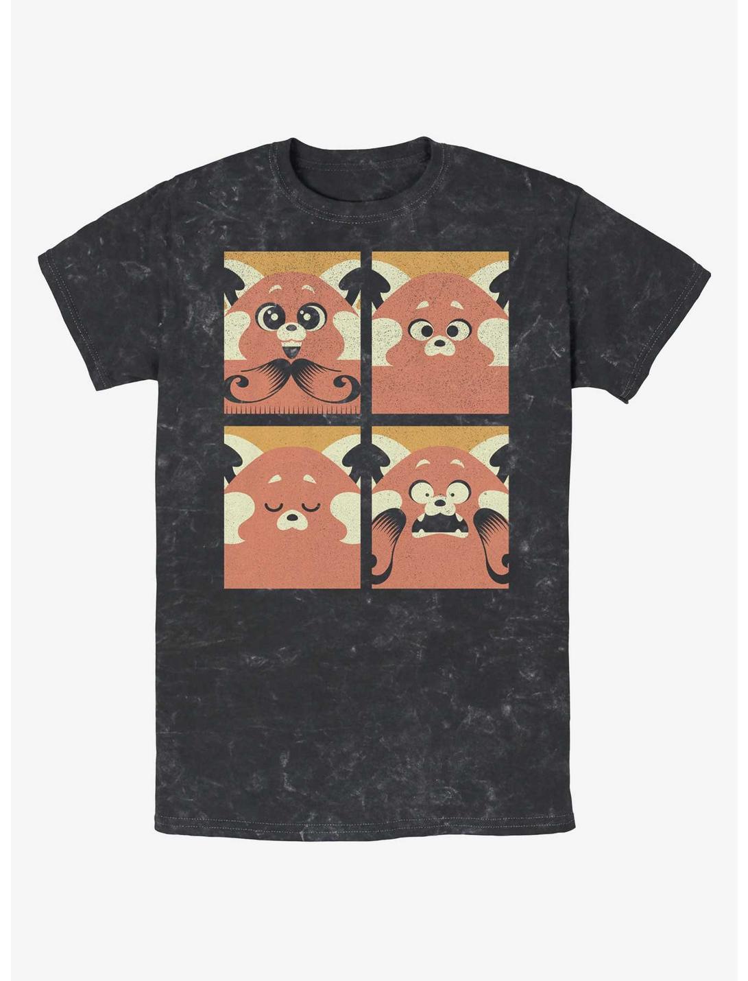 Disney Pixar Turning Red Meilin Panda Grid Mineral Wash T-Shirt, BLACK, hi-res