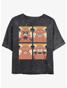 Disney Pixar Turning Red Meilin Panda Grid Girls Mineral Wash Crop T-Shirt, , hi-res