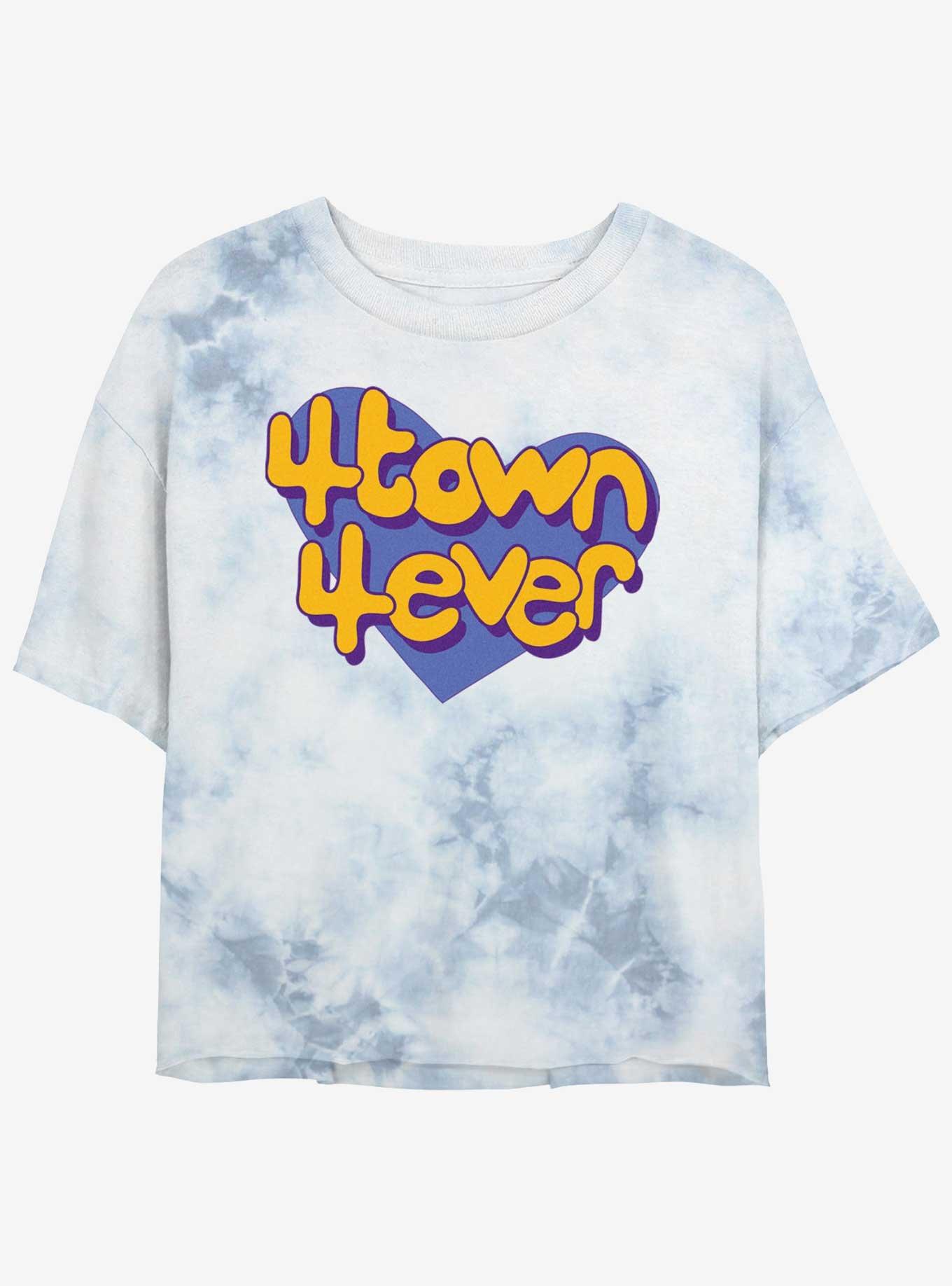 Disney Pixar Turning Red 4Town 4ever Heart Girls Tie-Dye Crop T-Shirt, , hi-res