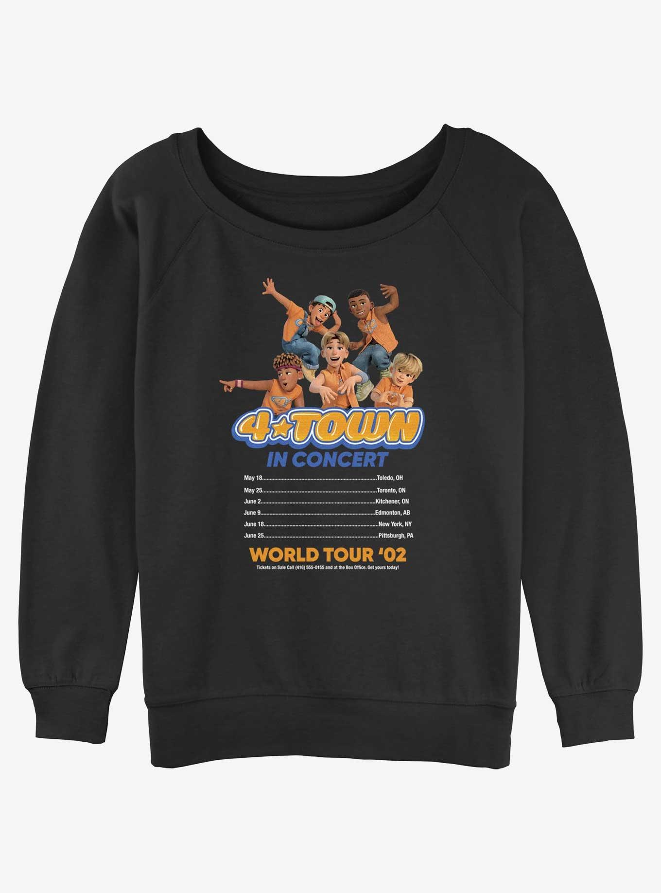Disney Pixar Turning Red Concert Listing Girls Slouchy Sweatshirt, BLACK, hi-res