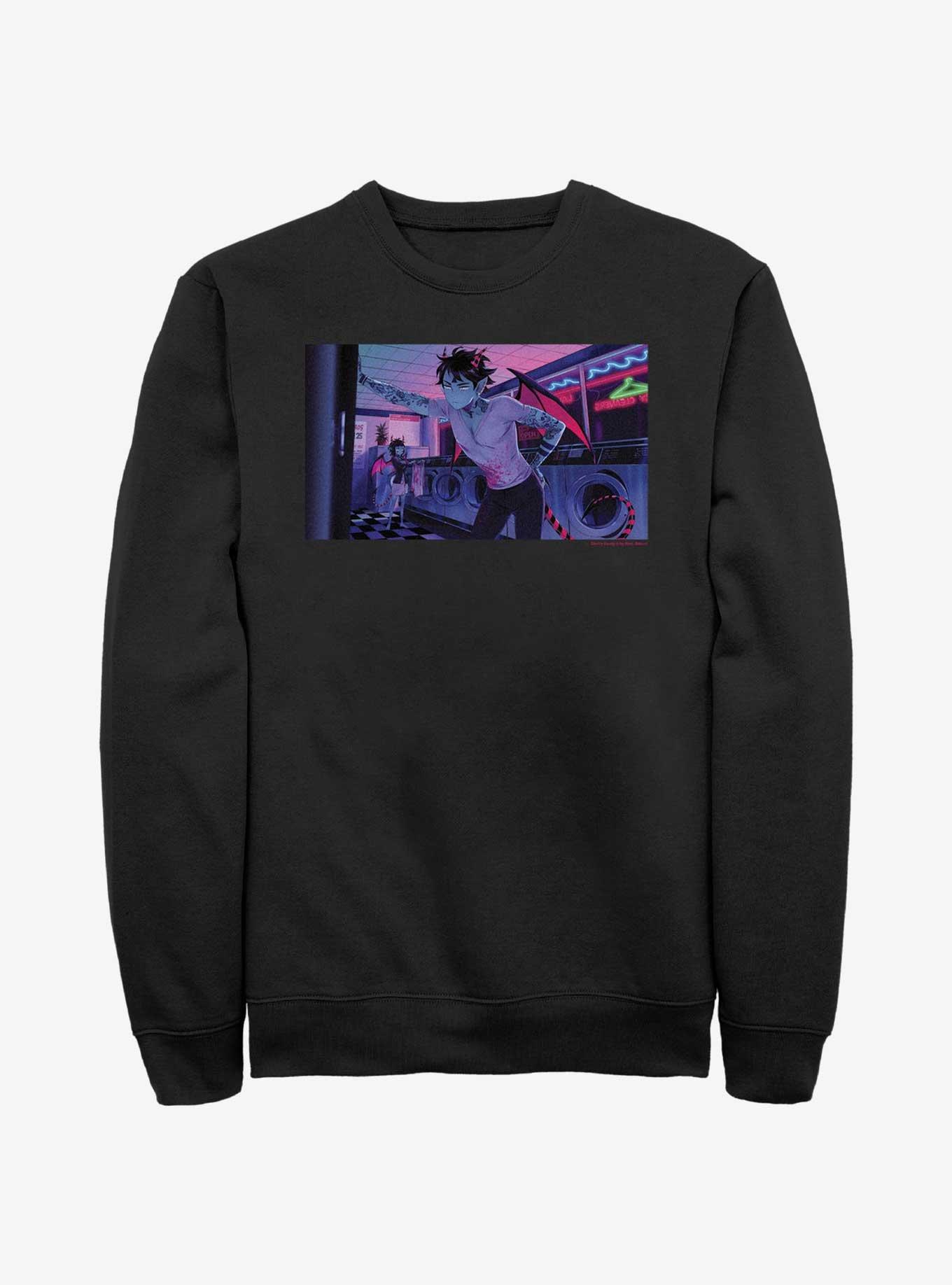 Devil's Candy Laundry Day Strazio & Pia Wallpaper Sweatshirt, BLACK, hi-res