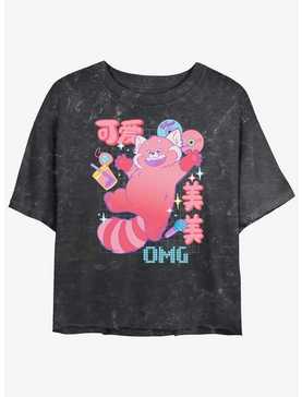 Disney Pixar Turning Red Meilin Panda Schematics Girls Mineral Wash Crop T-Shirt, , hi-res