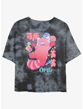 Disney Pixar Turning Red Meilin Panda Schematics Girls Tie-Dye Crop T-Shirt, , hi-res