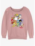 Rainbow Brite And Friends Girls Slouchy Sweatshirt, DESERTPNK, hi-res