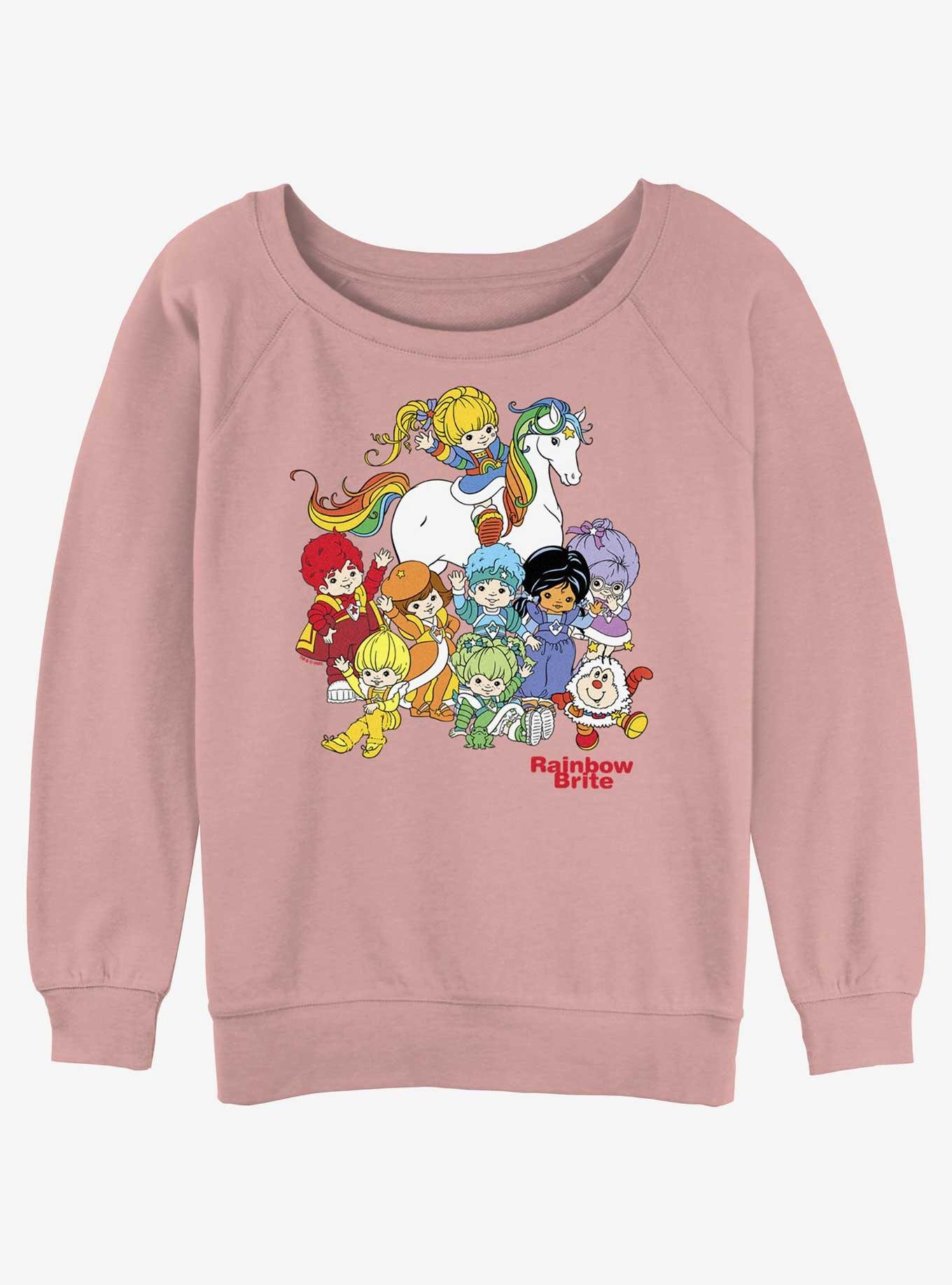 Rainbow Brite And Friends Girls Slouchy Sweatshirt, DESERTPNK, hi-res