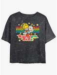 Rainbow Brite Vintage Pals Girls Mineral Wash Crop T-Shirt, BLACK, hi-res
