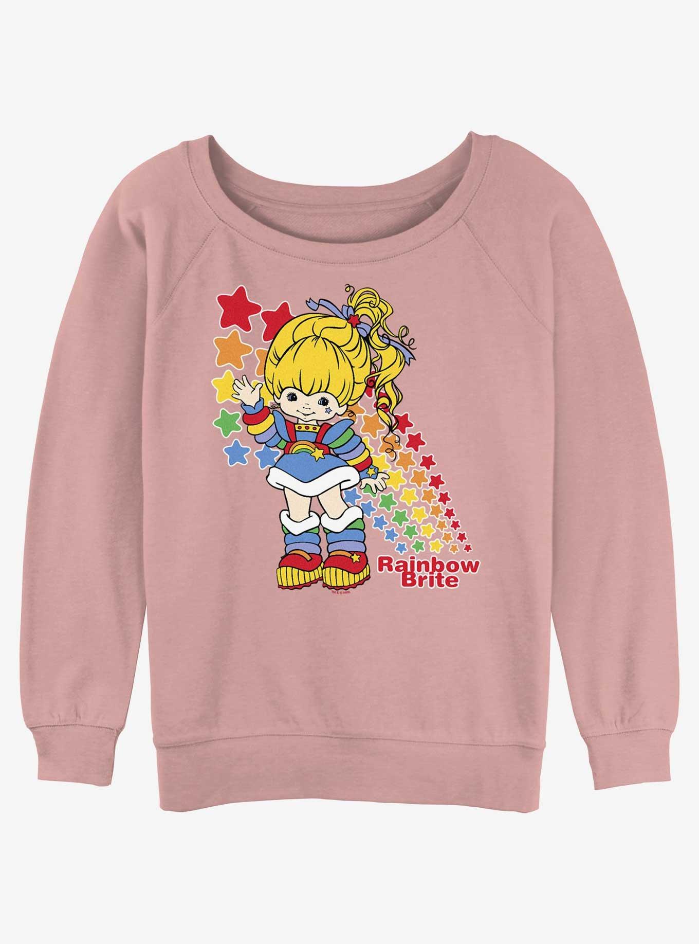 Rainbow Brite Star Hello Girls Slouchy Sweatshirt, DESERTPNK, hi-res