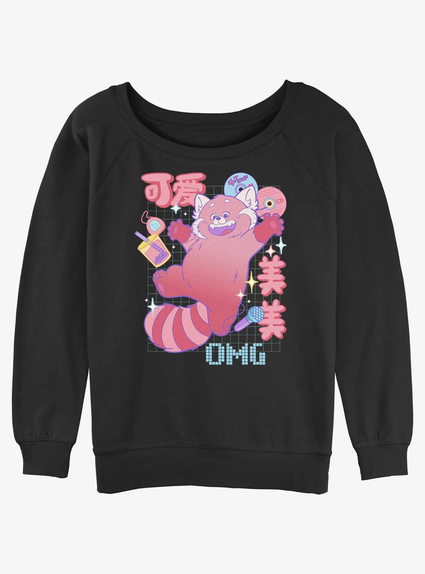 Disney Pixar Turning Red Meilin Panda Schematics Girls Slouchy Sweatshirt, , hi-res