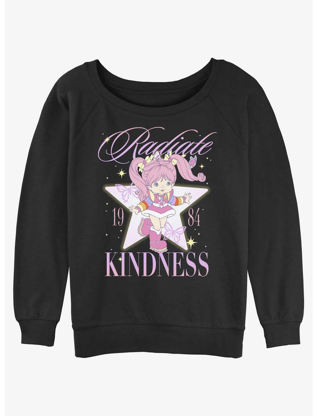 Rainbow Brite Tickled Pink Girls Slouchy Sweatshirt, BLACK, hi-res