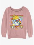 Rainbow Brite Sweater Style Rainbows Girls Slouchy Sweatshirt, DESERTPNK, hi-res