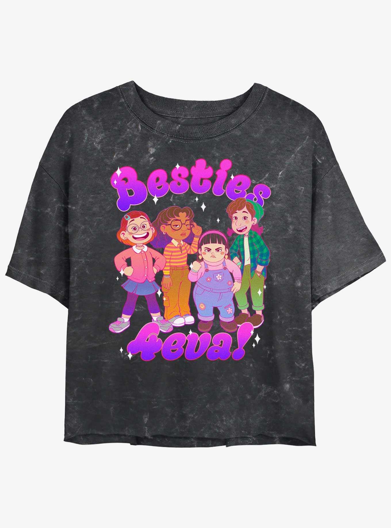 Disney Pixar Turning Red Besties Group Girls Mineral Wash Crop T-Shirt, , hi-res
