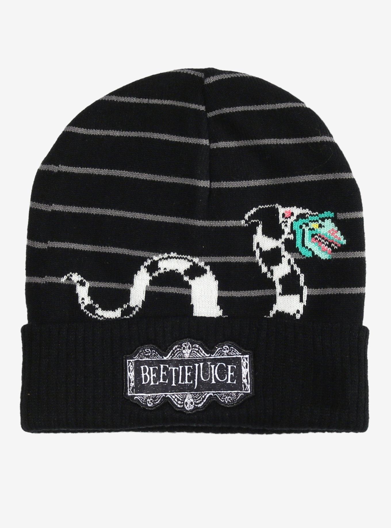 Beetlejuice Sandworm Stripe Beanie | Hot Topic display picture 1
