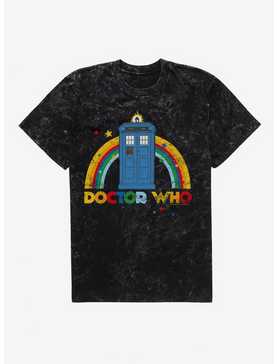 Doctor Who Tardis Rainbow Art Mineral Wash T-Shirt, , hi-res