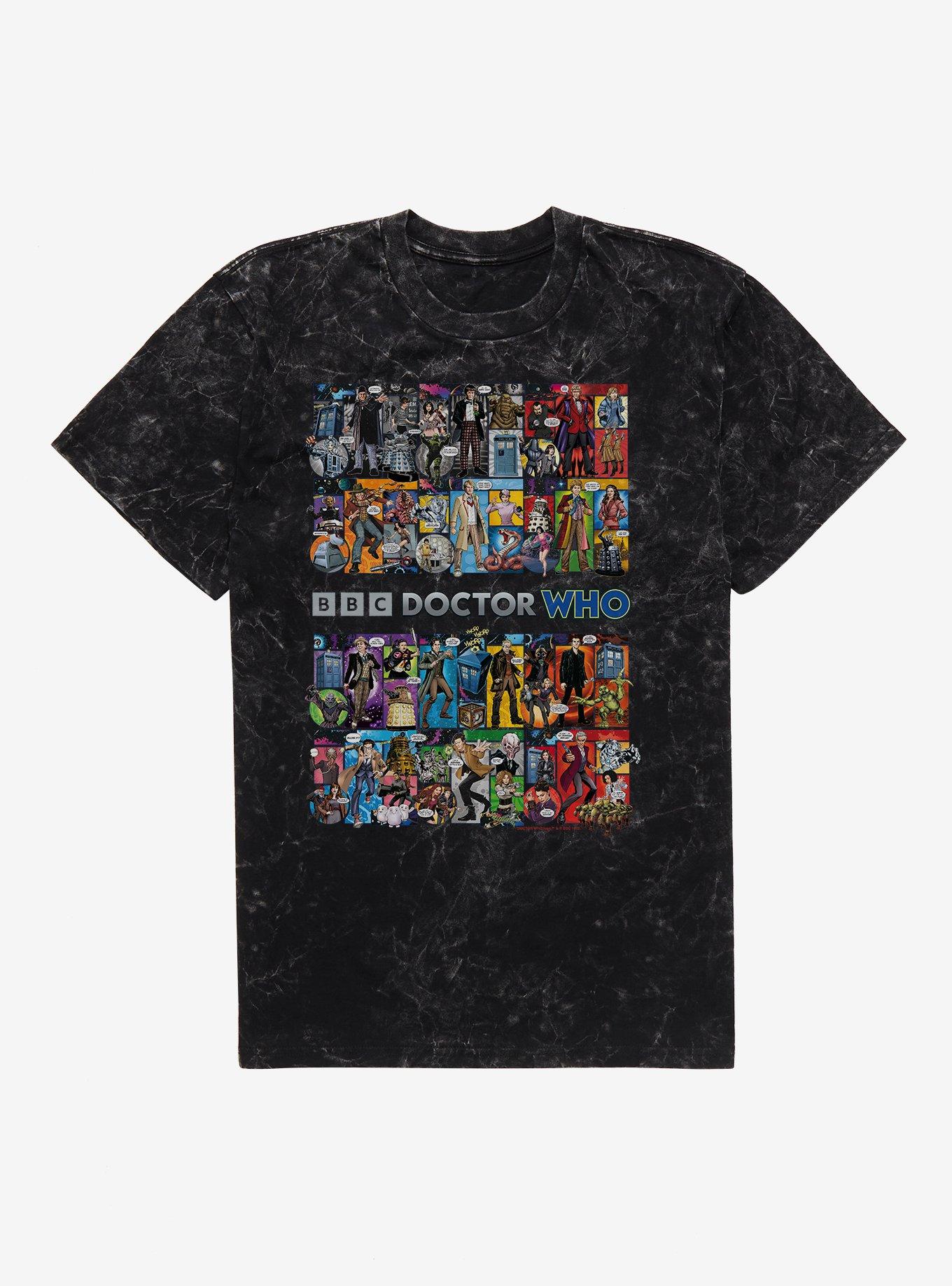 Doctor Who Compilation Panel Mineral Wash T-Shirt