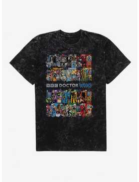 Doctor Who Compilation Panel Mineral Wash T-Shirt, , hi-res