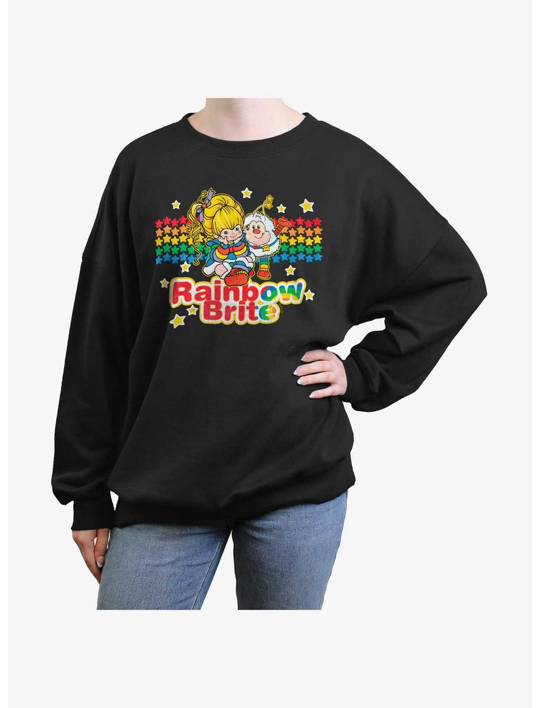 Rainbow Brite Vintage Pals Girls Oversized Sweatshirt, BLACK, hi-res