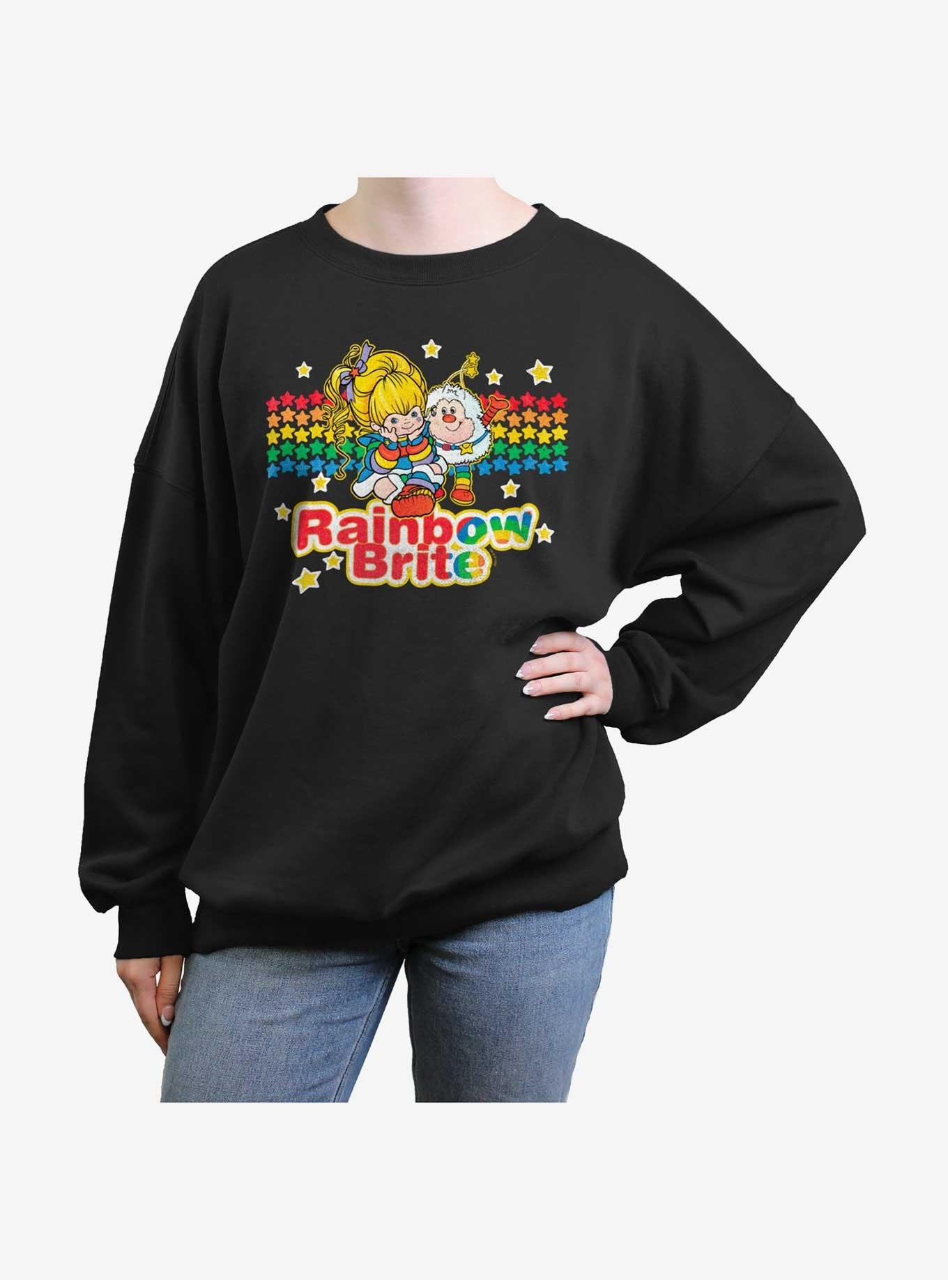 Rainbow Brite Vintage Pals Girls Oversized Sweatshirt, BLACK, hi-res