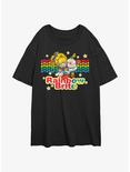 Rainbow Brite Vintage Pals Girls Oversized T-Shirt, BLACK, hi-res