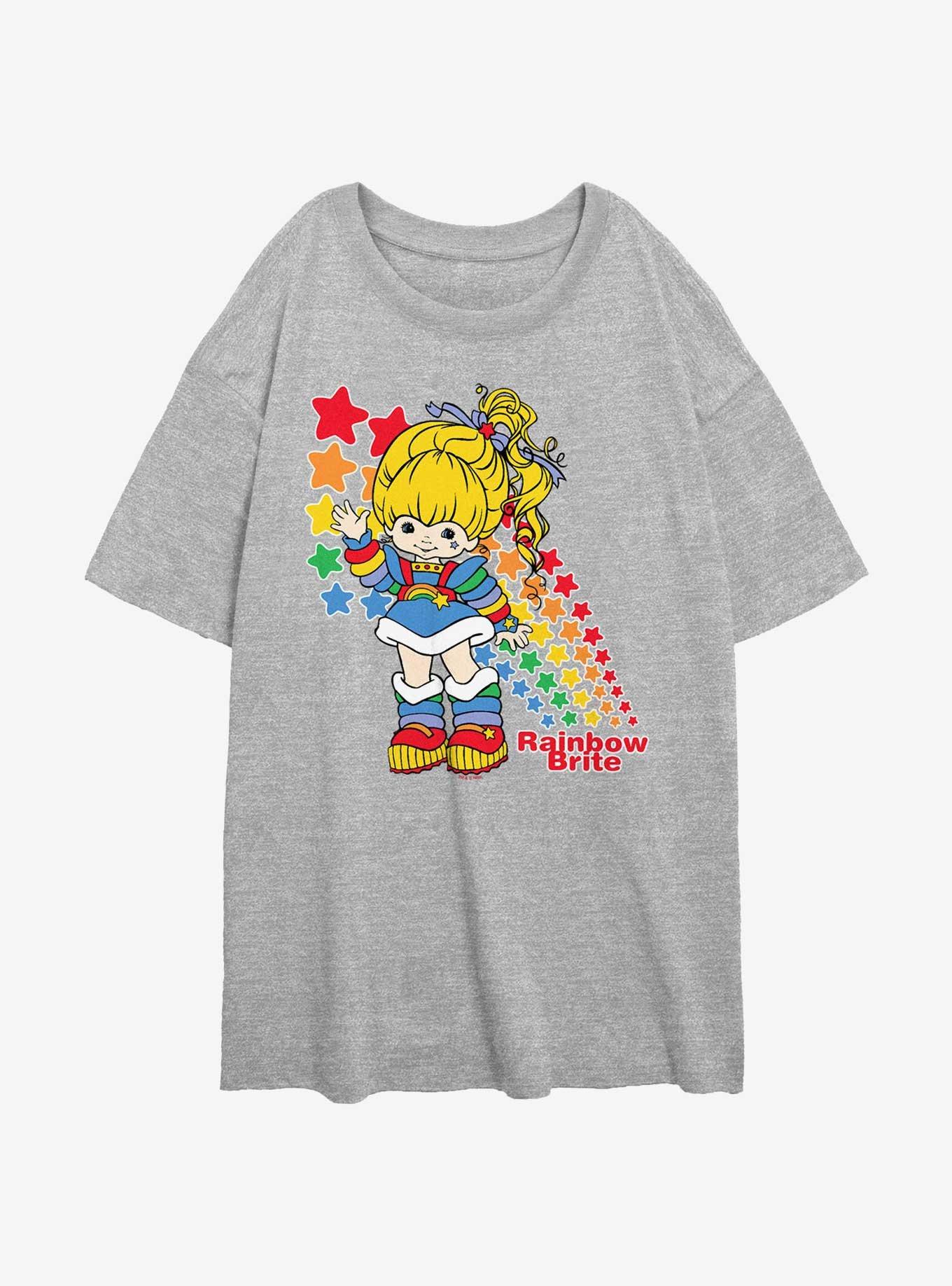 Rainbow Brite Star Hello Girls Oversized T-Shirt, ATH HTR, hi-res