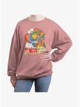 Rainbow Brite Rainbow Tangle Girls Oversized Sweatshirt, DESERTPNK, hi-res