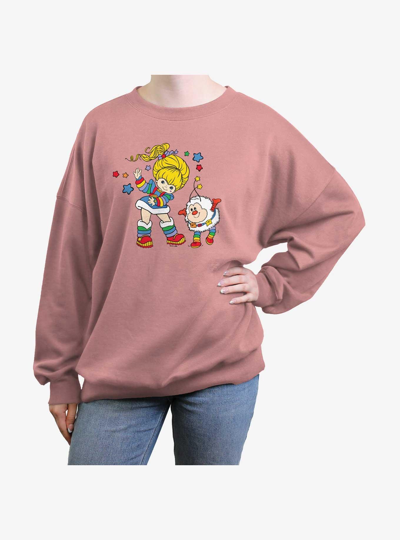 Rainbow Brite and Twink Girls Oversized Sweatshirt, DESERTPNK, hi-res