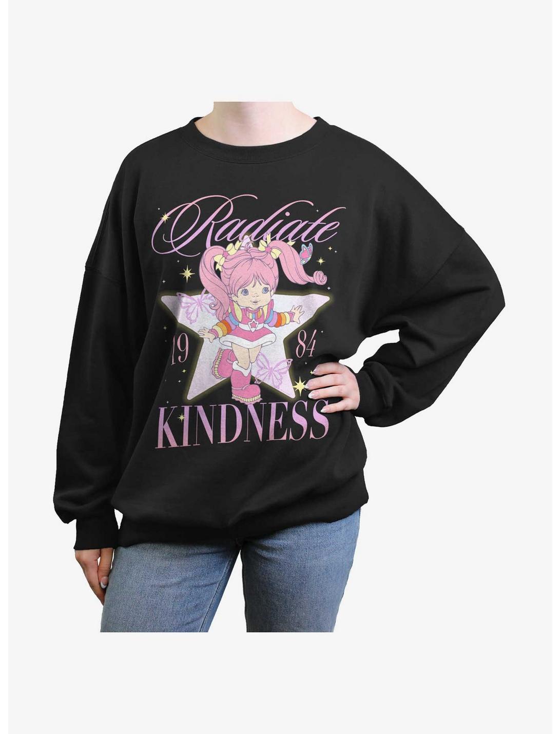 Rainbow Brite Tickled Pink Girls Oversized Sweatshirt, BLACK, hi-res