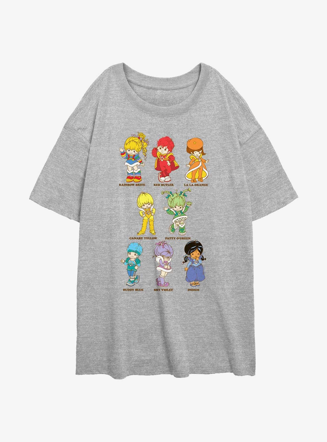 Rainbow Brite Rainbow Friends Girls Oversized T-Shirt, ATH HTR, hi-res