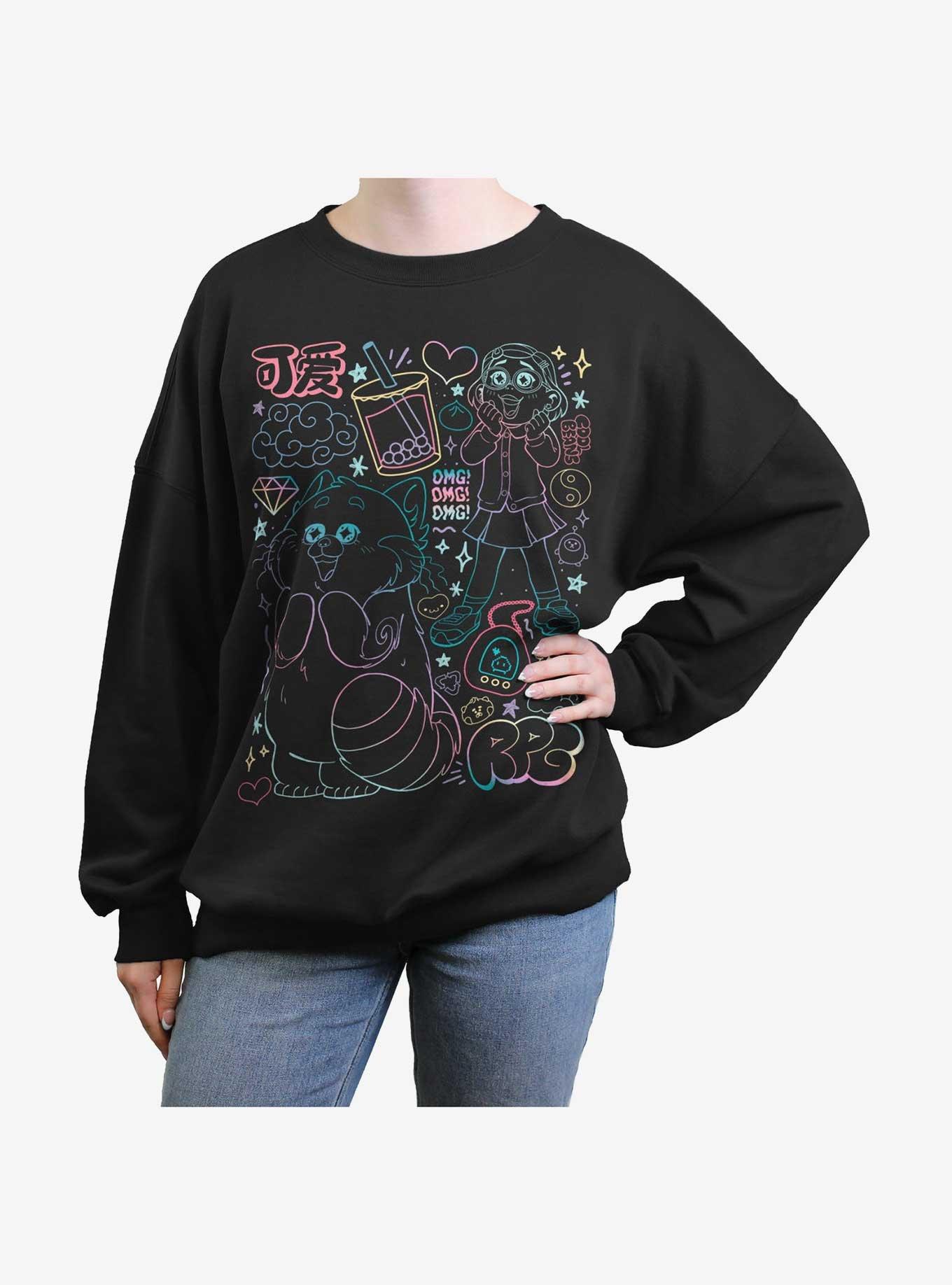 Disney Pixar Turning Red Meilin Panda Super Doodle Girls Oversized Sweatshirt, , hi-res