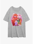 Disney Pixar Turning Red Panda Group Girls Oversized T-Shirt, ATH HTR, hi-res