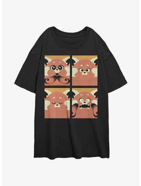 Disney Pixar Turning Red Meilin Panda Grid Girls Oversized T-Shirt, , hi-res