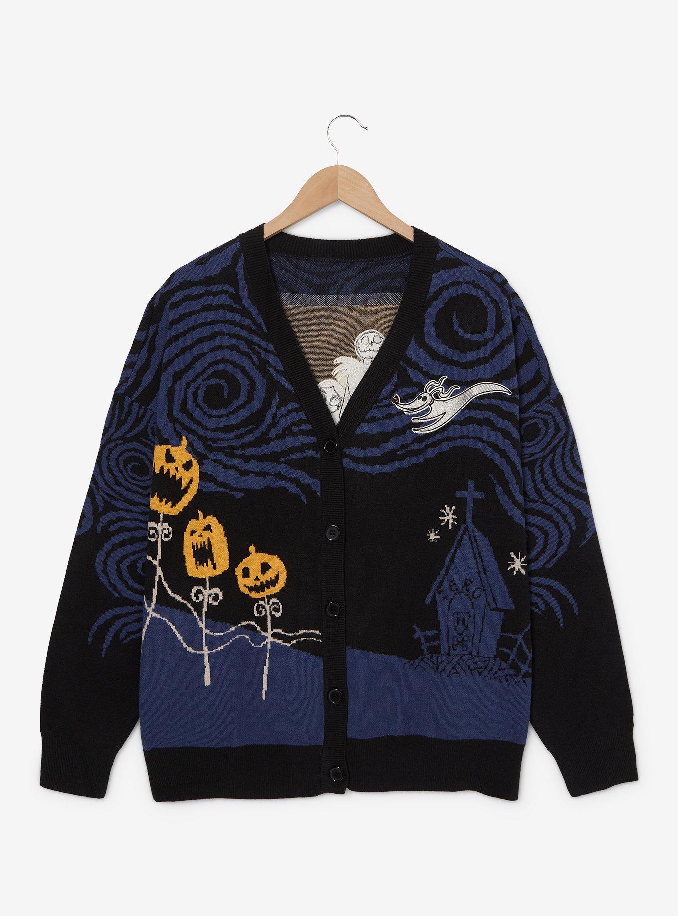 Disney The Nightmare Before Christmas Jack & Sally Spiral Hill Women's Plus Size Cardigan - BoxLunch Exclusive, MULTI, hi-res