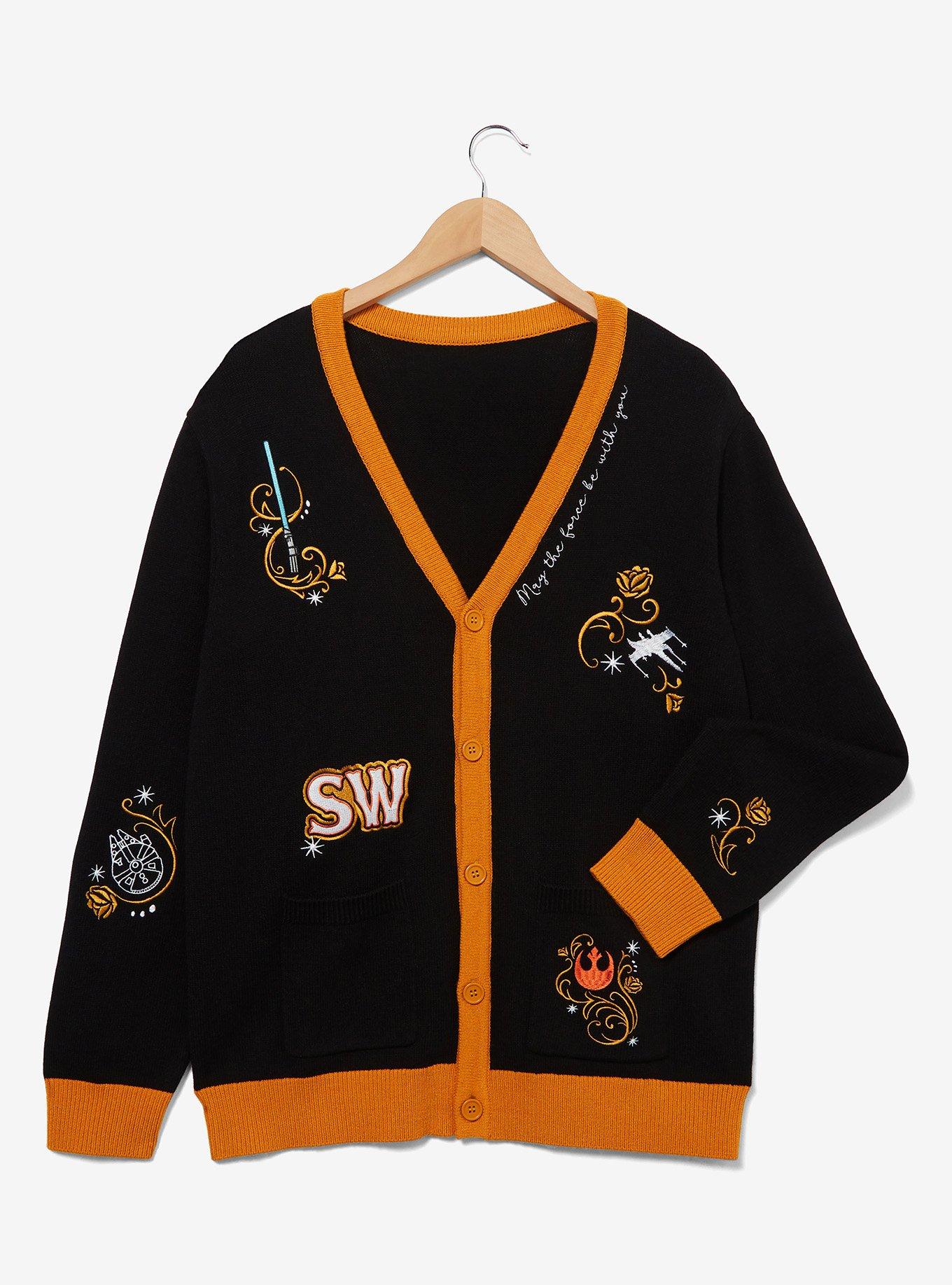 Star Wars Icons Women's Cardigan — BoxLunch Exclusive, BLACK, hi-res