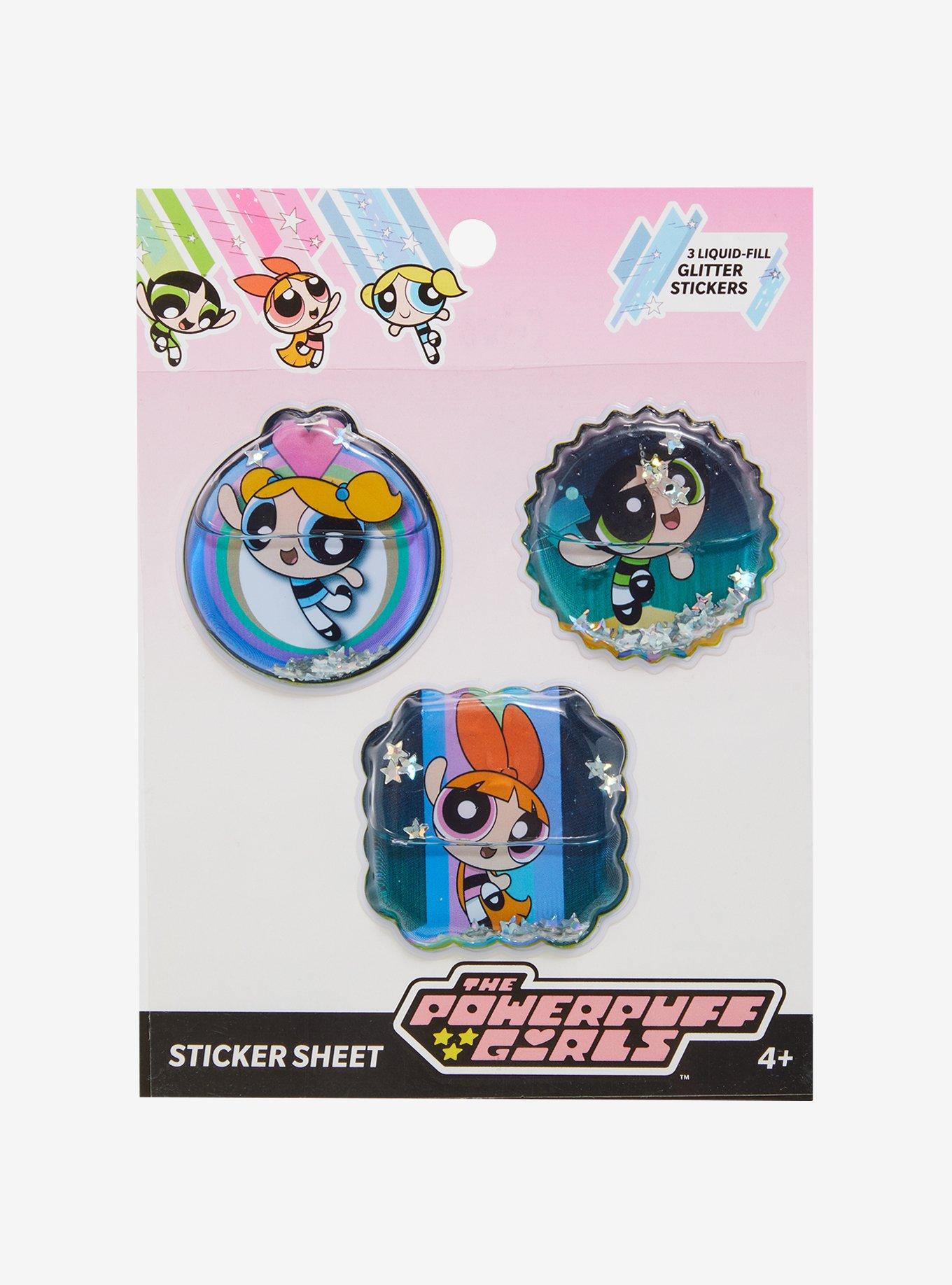 The Powerpuff Girls Trio Liquid Filled Glitter Sticker Sheet, , hi-res