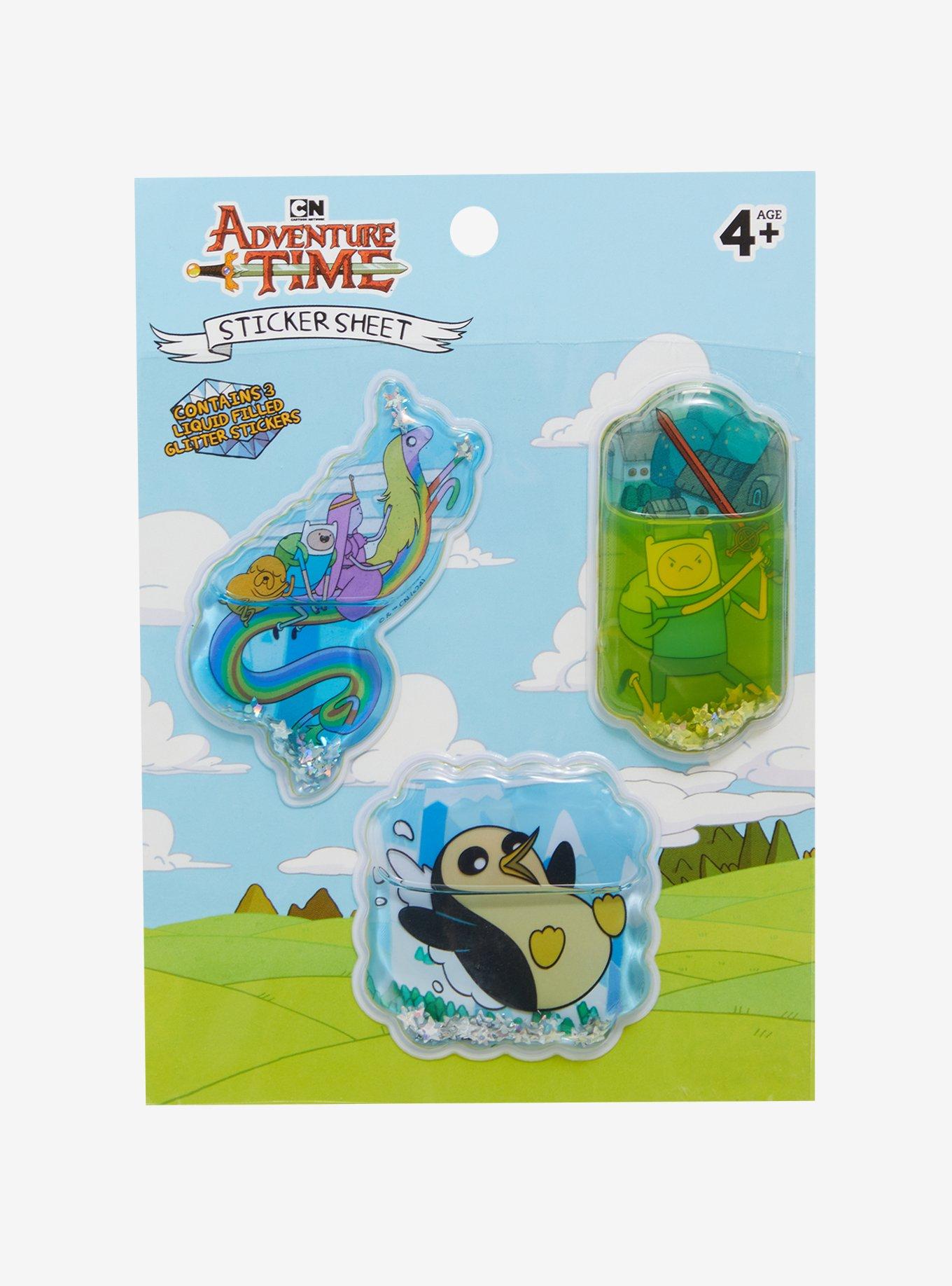 Adventure Time Liquid Filled Glitter Sticker Sheet, , hi-res