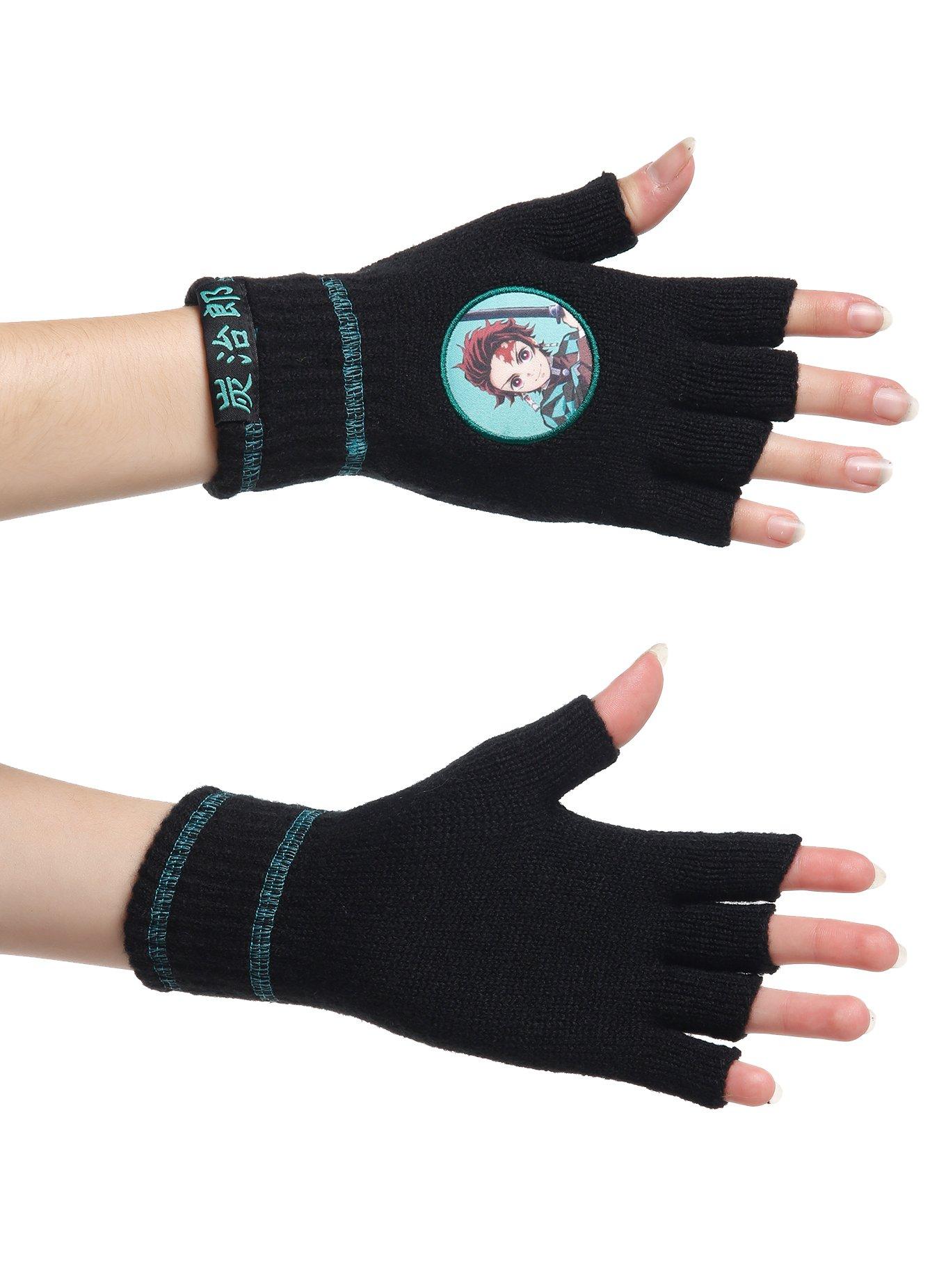 Demon Slayer: Kimetsu No Yaiba Tanjiro Fingerless Gloves, , hi-res