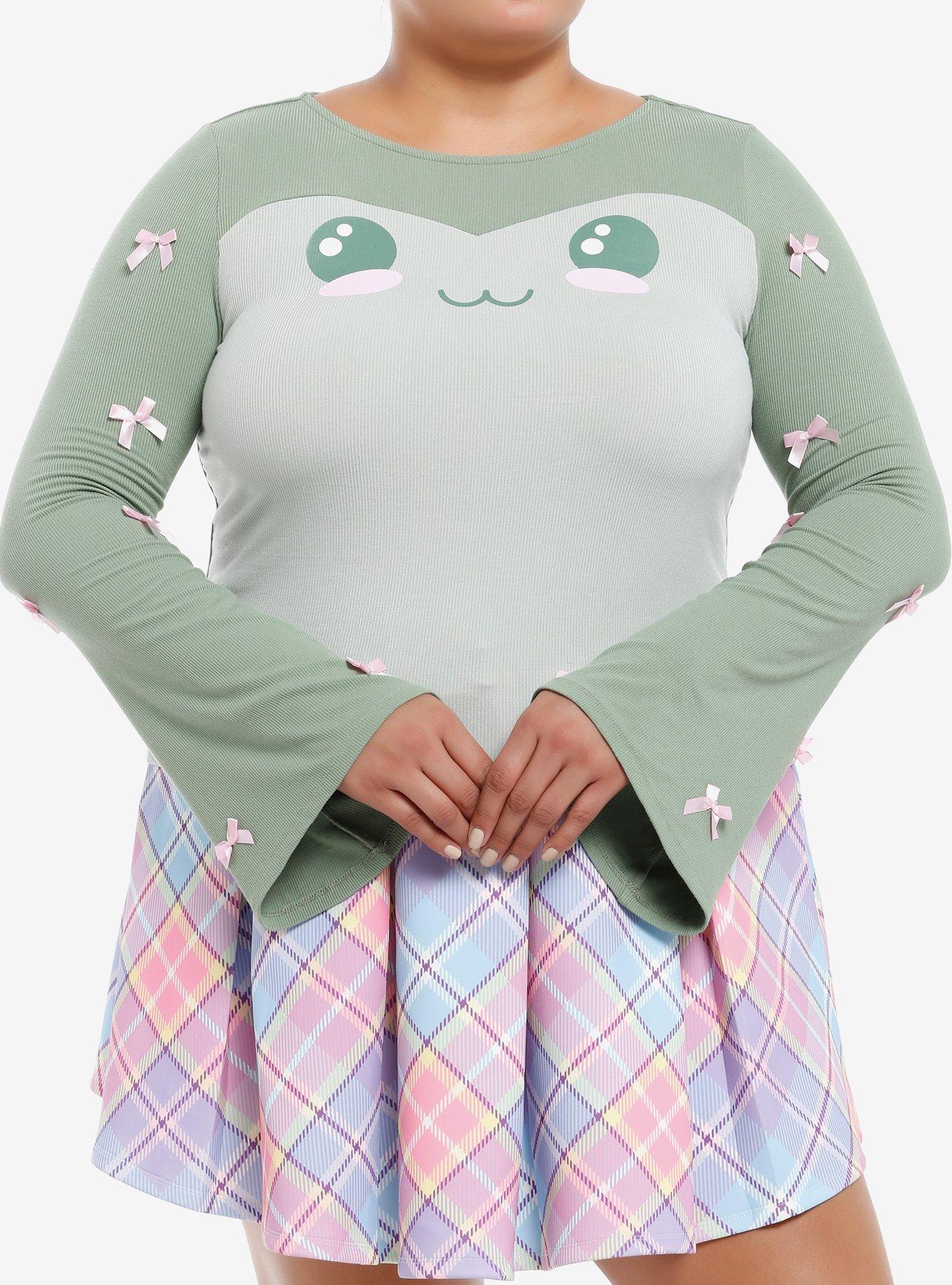 Sweet Society Chibi Frog & Bows Girls Long-Sleeve Top Plus Size, , hi-res